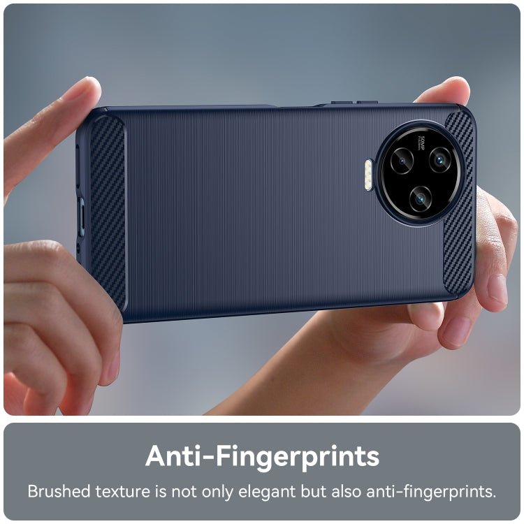 For Infinix Note 12 2023 Brushed Texture Carbon Fiber TPU Phone Case(Blue) by buy2fix