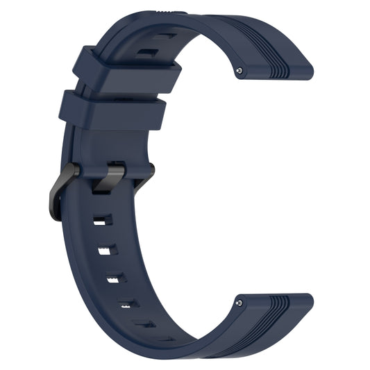 For Amazfit GTR 4 22mm Concave Striped Slicone Watch Band(Navy Blue) by buy2fix
