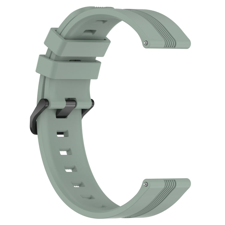For Huawei Watch GT3 42mm 20mm Concave Striped Slicone Watch Band(Grayish Green) - Watch Bands by buy2fix | Online Shopping UK | buy2fix