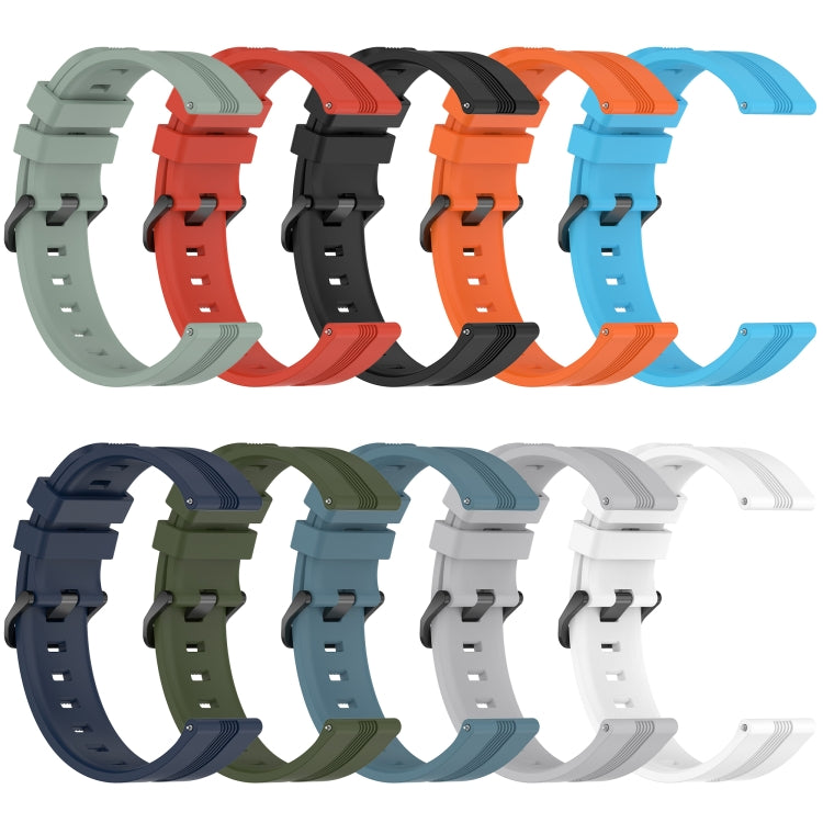 For Huawei Watch GT3 42mm 20mm Concave Striped Slicone Watch Band(Grayish Green) - Watch Bands by buy2fix | Online Shopping UK | buy2fix