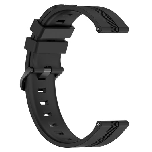 For Samsung Galaxy Watch5 Pro 45mm 20mm Concave Striped Slicone Watch Band(Black) by buy2fix