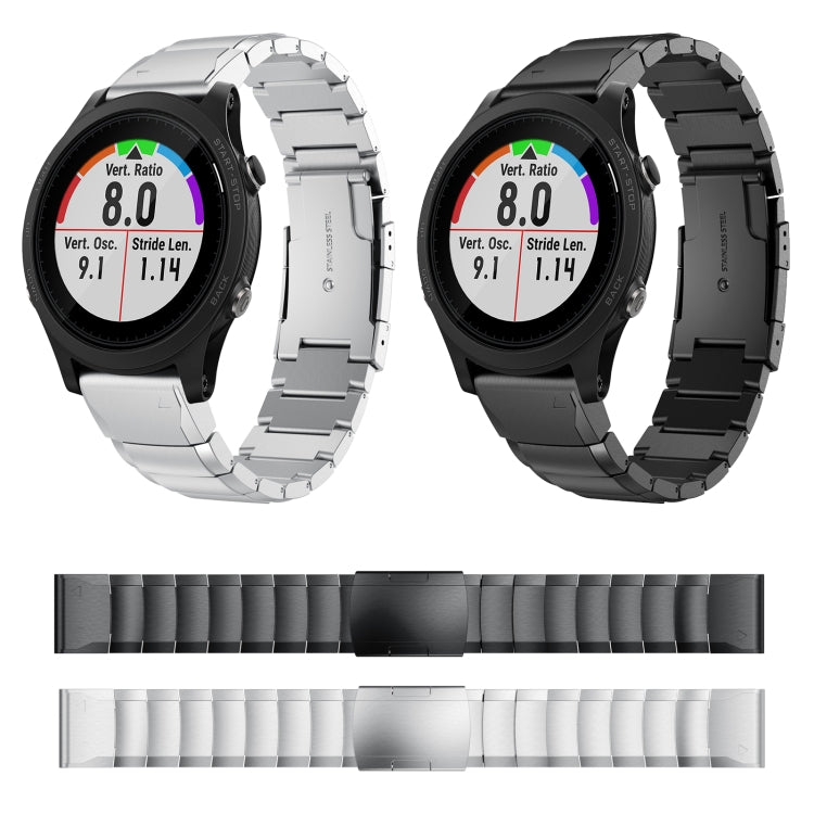 For Garmin Forerunner 935 22mm Tortoise Shell Stainless Steel Watch Band(Silver) - Watch Bands by buy2fix | Online Shopping UK | buy2fix