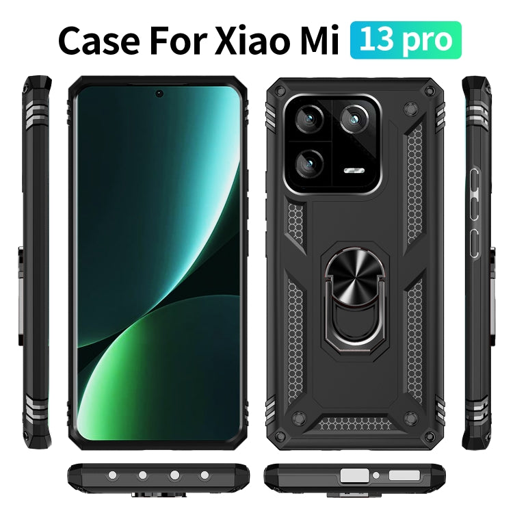 For Xiaomi 13 Pro Shockproof TPU + PC Phone Case with Holder(Black) - Xiaomi Cases by buy2fix | Online Shopping UK | buy2fix