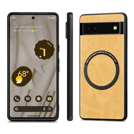 For Google Pixel 6A Solid Color Leather Phone Case(Yellow) by buy2fix