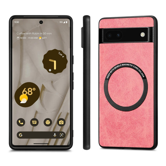 For Google Pixel 6A Solid Color Leather Phone Case(Pink) by buy2fix