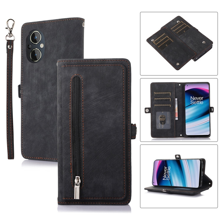 For Nothing Phone 1 Zipper Card Slot Buckle Wallet Leather Phone Case(Black) - Nothing Cases by buy2fix | Online Shopping UK | buy2fix