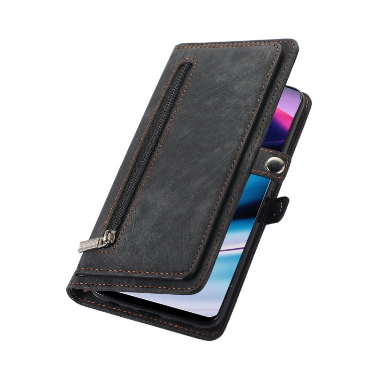 For Nothing Phone 1 Zipper Card Slot Buckle Wallet Leather Phone Case(Black) - Nothing Cases by buy2fix | Online Shopping UK | buy2fix