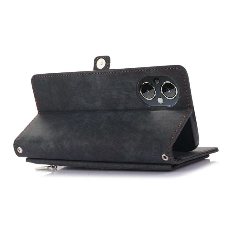 For Nothing Phone 1 Zipper Card Slot Buckle Wallet Leather Phone Case(Black) - Nothing Cases by buy2fix | Online Shopping UK | buy2fix