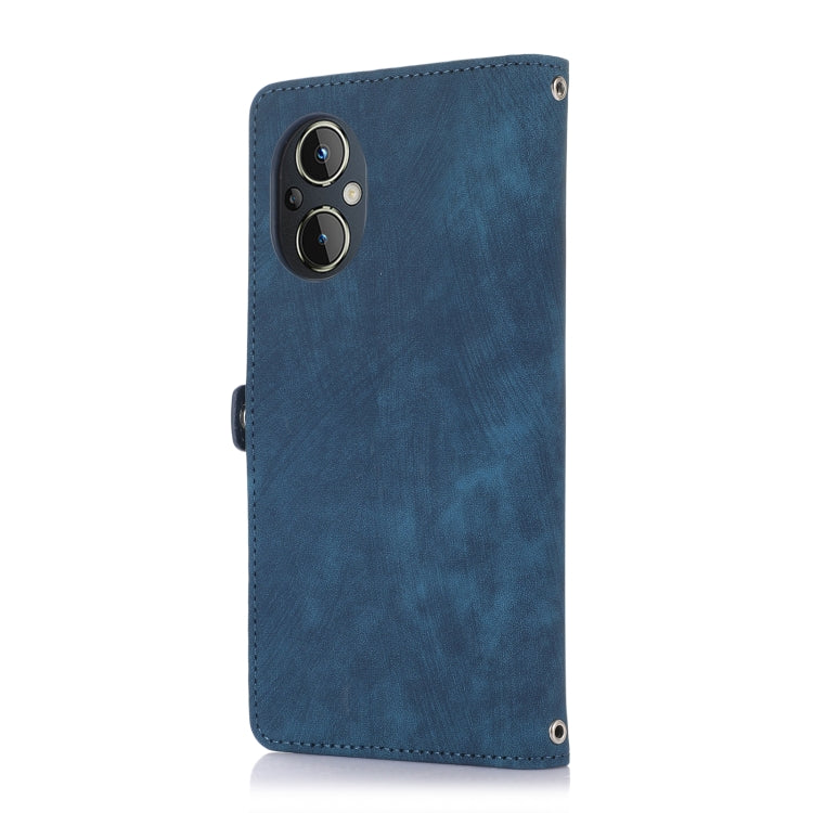 For Nothing Phone 1 Zipper Card Slot Buckle Wallet Leather Phone Case(Blue) - Nothing Cases by buy2fix | Online Shopping UK | buy2fix