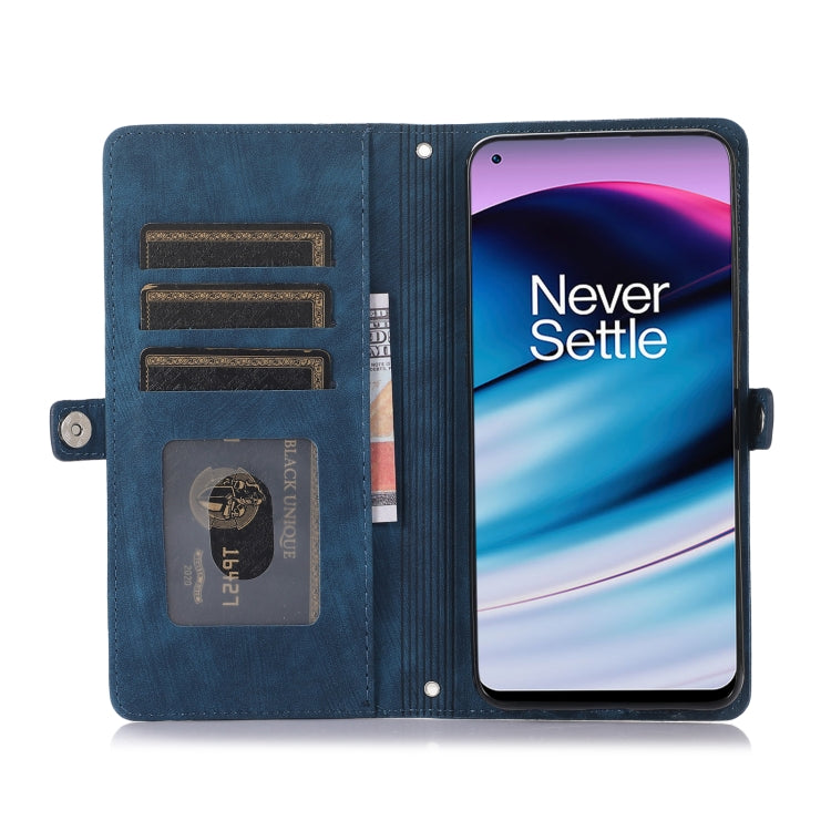 For Nothing Phone 1 Zipper Card Slot Buckle Wallet Leather Phone Case(Blue) - Nothing Cases by buy2fix | Online Shopping UK | buy2fix