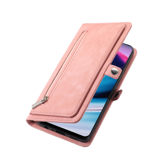 For Nothing Phone 1 Zipper Card Slot Buckle Wallet Leather Phone Case(Pink) - Nothing Cases by buy2fix | Online Shopping UK | buy2fix