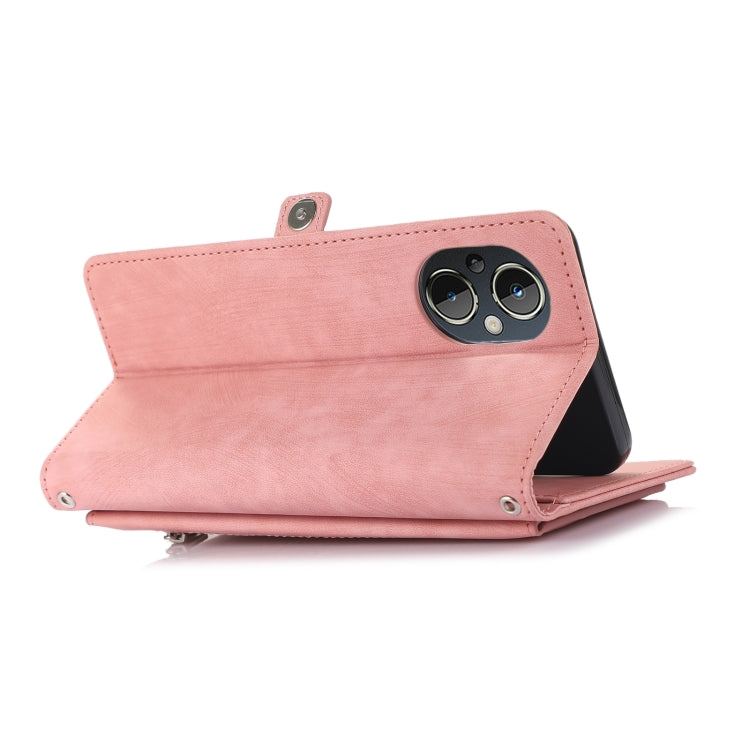 For Nothing Phone 1 Zipper Card Slot Buckle Wallet Leather Phone Case(Pink) - Nothing Cases by buy2fix | Online Shopping UK | buy2fix