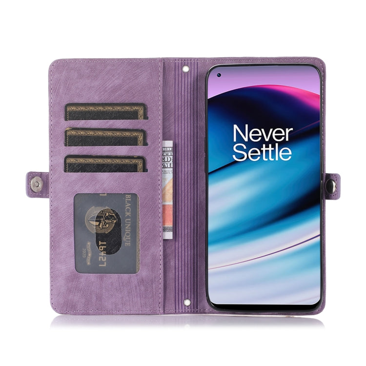 For Nothing Phone 1 Zipper Card Slot Buckle Wallet Leather Phone Case(Purple) - Nothing Cases by buy2fix | Online Shopping UK | buy2fix