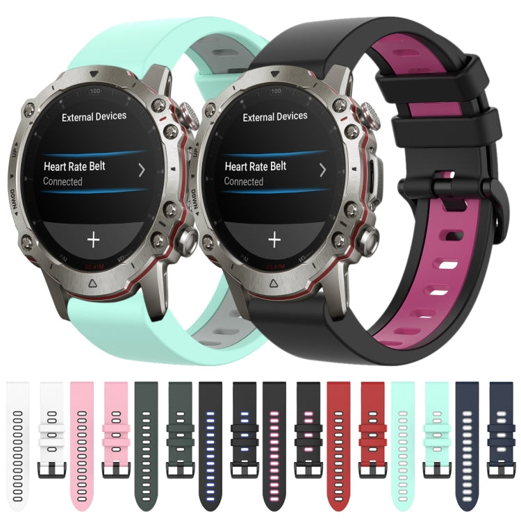 For Amazfit Falcon 22mm Two-Color Sports Silicone Watch Band(Midnight Blue + Gray) - Watch Bands by buy2fix | Online Shopping UK | buy2fix