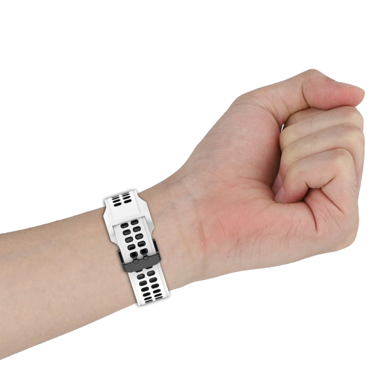 For Amazfit Falcon 22mm Two-Color Breathable Sports Silicone Watch Band(White+Black) - Watch Bands by buy2fix | Online Shopping UK | buy2fix