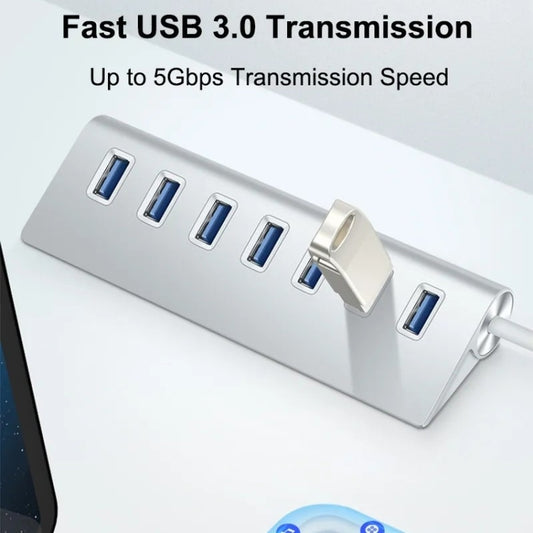 7301 7 Port USB 3.0 HUB 5Gbps High Speed Power Adapter by buy2fix