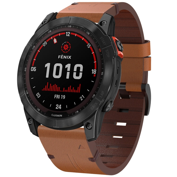For Amazfit Falcon 22mm Leather Quick-Release Metal Buckle Watch Band(Brown) - Watch Bands by buy2fix | Online Shopping UK | buy2fix