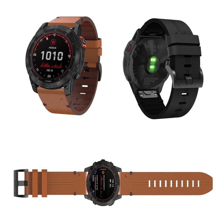 For Amazfit Falcon 22mm Leather Quick-Release Metal Buckle Watch Band(Brown) - Watch Bands by buy2fix | Online Shopping UK | buy2fix