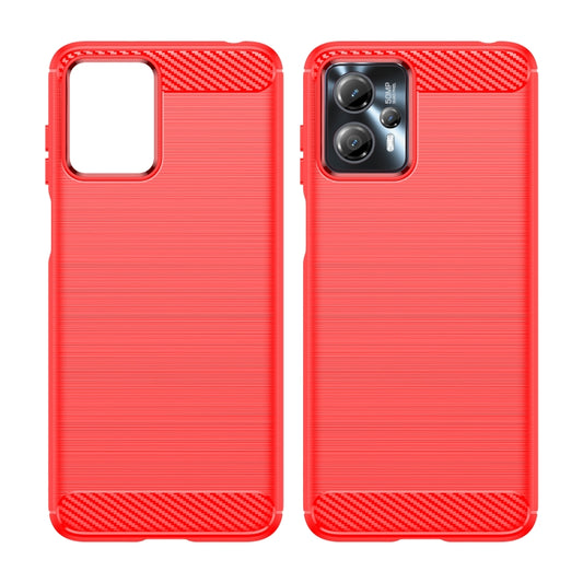 For Motorola Moto G23 Brushed Texture Carbon Fiber TPU Phone Case(Red) by buy2fix