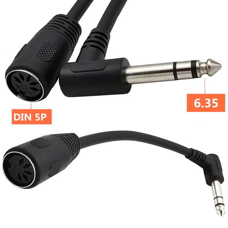 JUNSUNMAY 6.35mm 1/4 inch Male to Female 5 Pin MIDI Audio Stero Adapter, Cable Length: 20cm - Microphone Audio Cable & Connector by JUNSUNMAY | Online Shopping UK | buy2fix