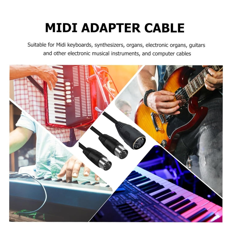 JUNSUNMAY MIDI 2 in 1 Din 5 Pin Male to Dual 2 Pin Female Cable Adapter, Cable Length: 50cm by JUNSUNMAY