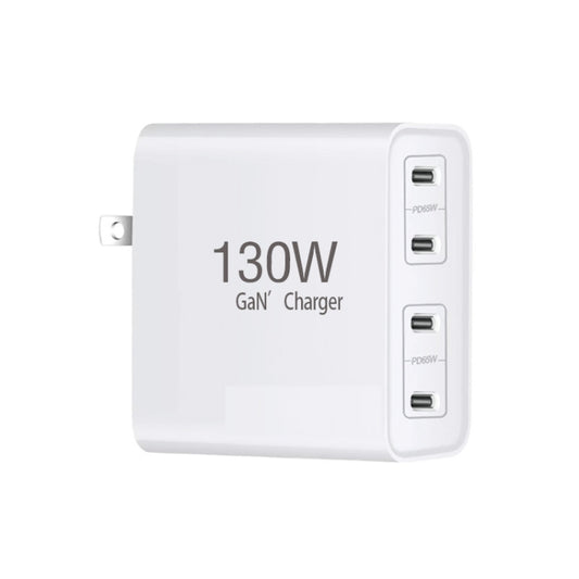 GaN 130W 4-Port USB-C PD65W / PD30W Multi Port Type-C Charger with 1.8m Type-C to MagSafe 1 / L Header Data Cable US Plug by buy2fix