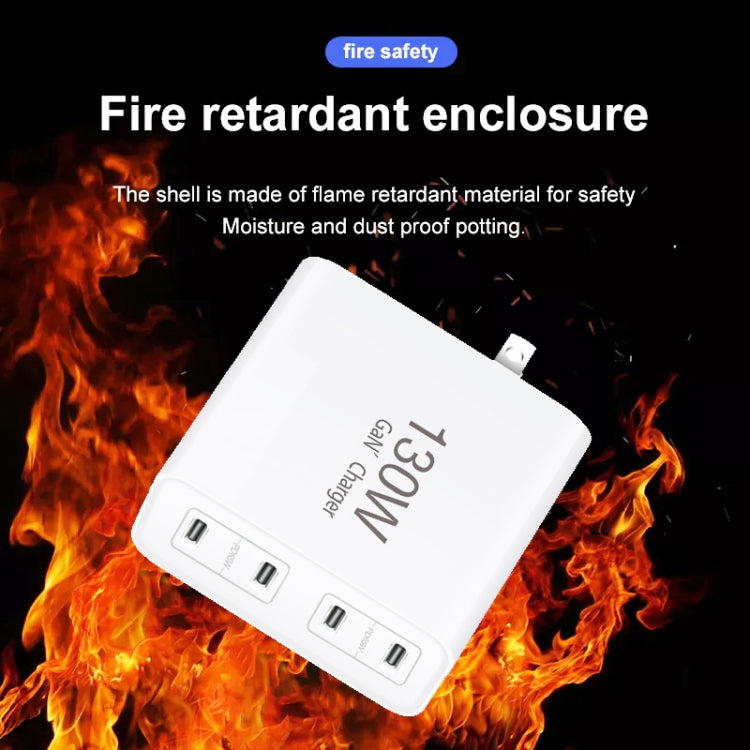 GaN 130W 4-Port USB-C PD65W / PD30W Multi Port Type-C Charger with 1.8m Type-C to MagSafe 2 / T Header Data Cable US / UK Plug - Cable & Adapter by buy2fix | Online Shopping UK | buy2fix