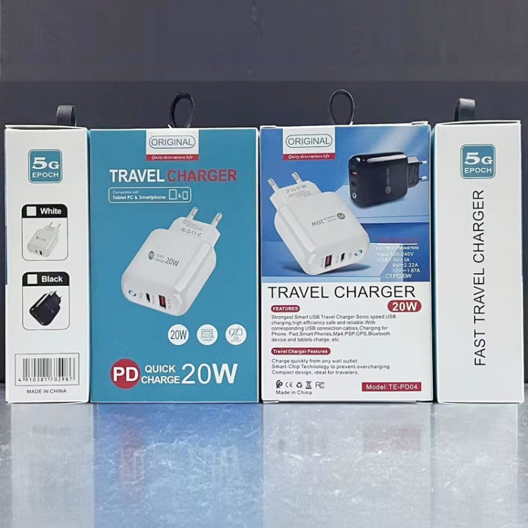 PD04 Type-C + USB Mobile Phone Charger with USB to Type-C Cable, EU Plug(Black) by buy2fix