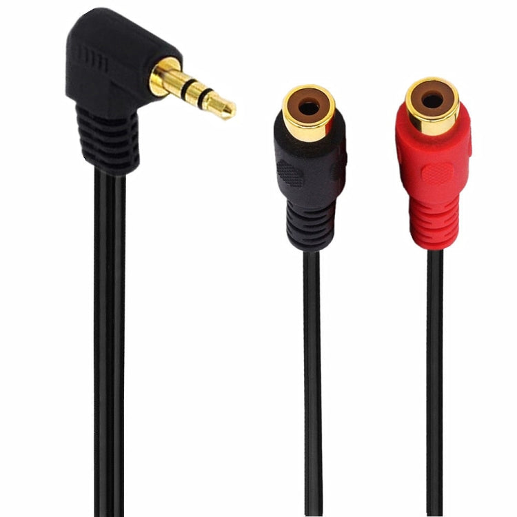 JUNSUNMAY 3.5mm Male Elbow to Dual RCA Stereo Audio Cable Adapter 20cm - Audio Adapter by JUNSUNMAY | Online Shopping UK | buy2fix
