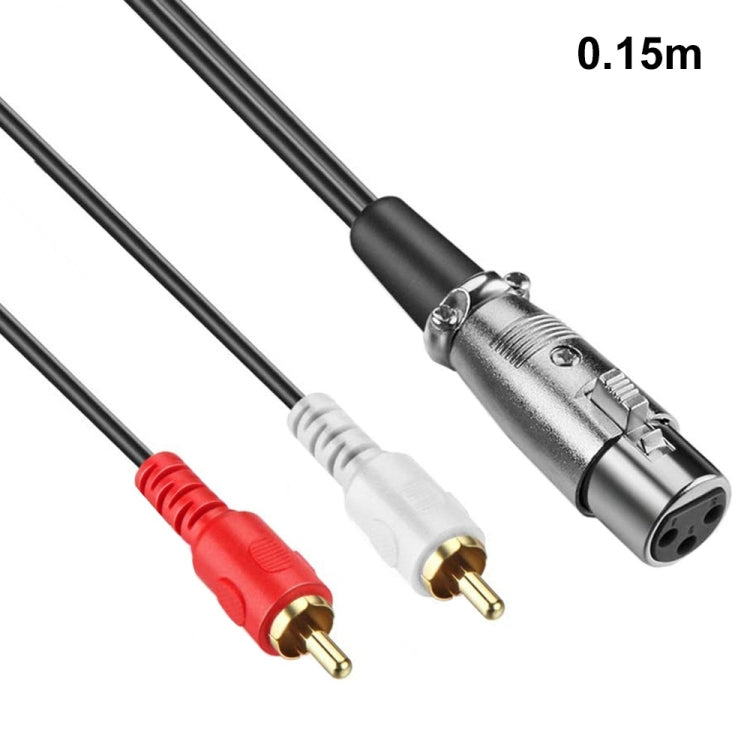 JUNSUNMAY 2 RCA Male to XLR Female Stereo Audio Cable, Cable Length:0.15m - RCA Cable by JUNSUNMAY | Online Shopping UK | buy2fix