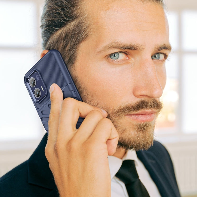 For Motorola Moto G73 Thunderbolt Shockproof TPU Protective Soft Phone Case(Blue) by buy2fix