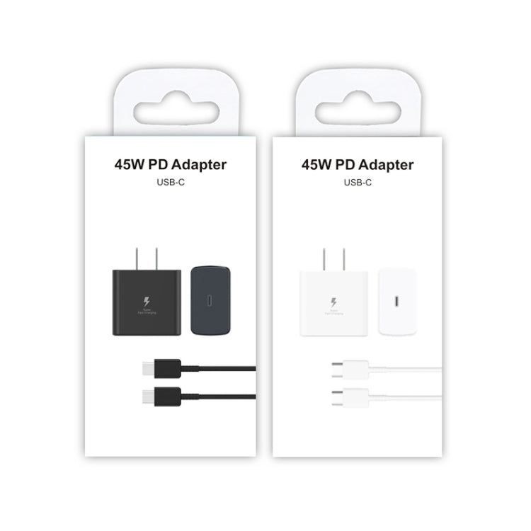 M135 45W USB-C / Type-C Port Fast Charger with 5A Type-C to Type-C Cable, US Plug(Black) by buy2fix