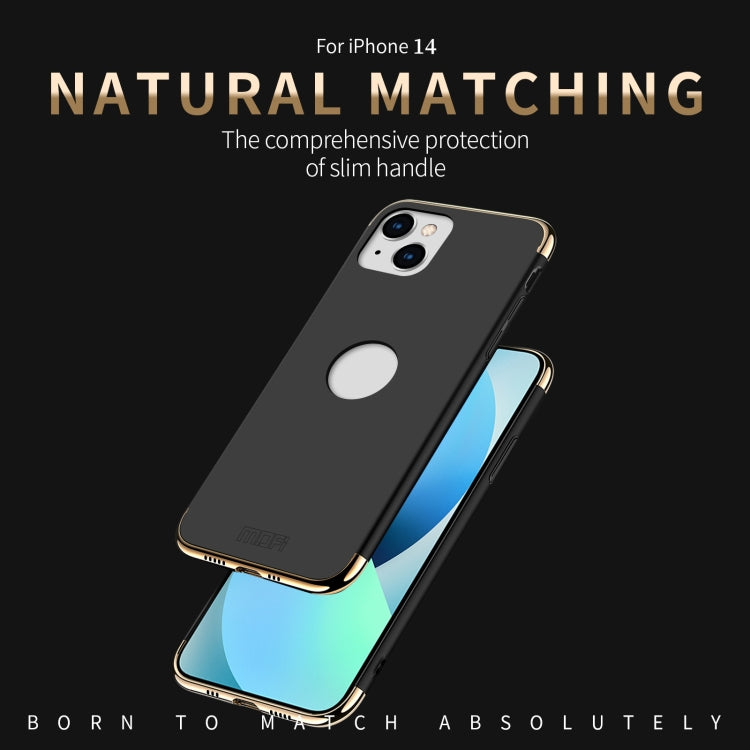 For iPhone 14 MOFI Yatun Series 3 in 1 Stitching PC Phone Case(Black) - iPhone 14 Cases by MOFI | Online Shopping UK | buy2fix