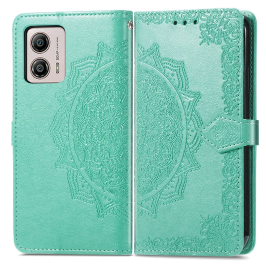 For Motorola Moto G53 5G Mandala Flower Embossed Horizontal Flip Leather Phone Case(Green) by buy2fix