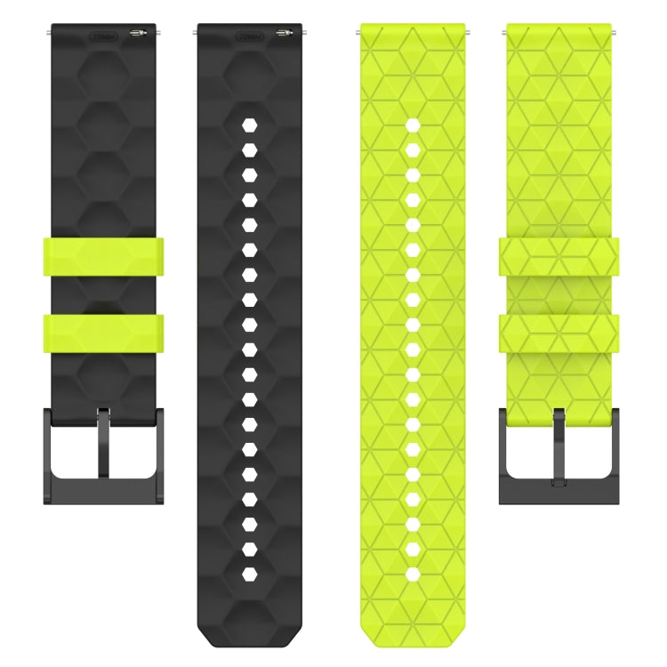 For Xiaomi MI Watch S1 Active 22mm Football Pattern Two-Color Silicone Watch Band(Black+Grey) - Watch Bands by buy2fix | Online Shopping UK | buy2fix