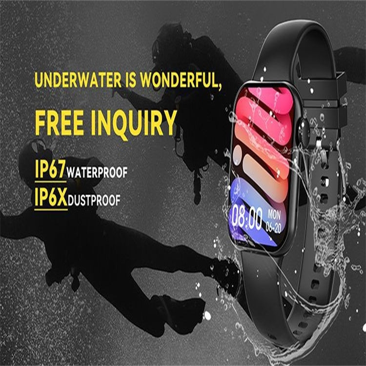 E700 1.86 inch Color Screen Smart Watch,Support Heart Rate Monitoring / Blood Pressure Monitoring(Black) by buy2fix