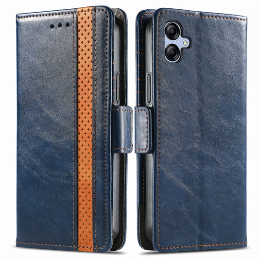 For Samsung Galaxy A04e CaseNeo Splicing Dual Magnetic Buckle Leather Phone Case(Blue) by buy2fix