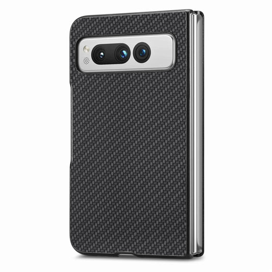 For Google Pixel Fold Carbon Fiber Texture Leather Back Cover Phone Case(Black) by buy2fix