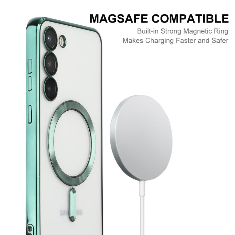 For Samsung Galaxy S23+ 5G ENKAY Electroplated MagSafe Shockproof TPU Phone Case with Lens Film(Green) - Galaxy S23+ 5G Cases by ENKAY | Online Shopping UK | buy2fix