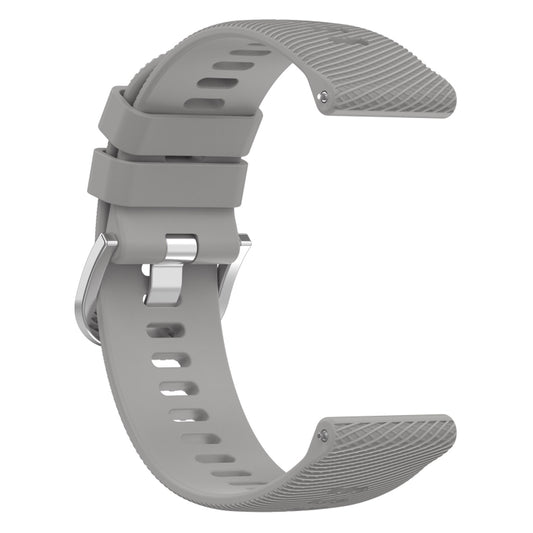 For Garmin Vivomove Trend 20mm Cross Textured Solid Color Silicone Watch Band(Light Grey) by buy2fix