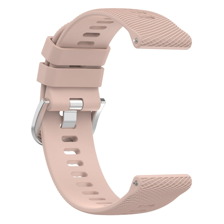 For Garmin Vivomove Trend 20mm Cross Textured Solid Color Silicone Watch Band(Pink) - Watch Bands by buy2fix | Online Shopping UK | buy2fix