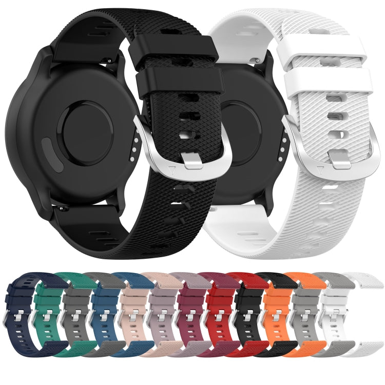 For Garmin Vivomove Trend 20mm Cross Textured Solid Color Silicone Watch Band(Pink) - Watch Bands by buy2fix | Online Shopping UK | buy2fix