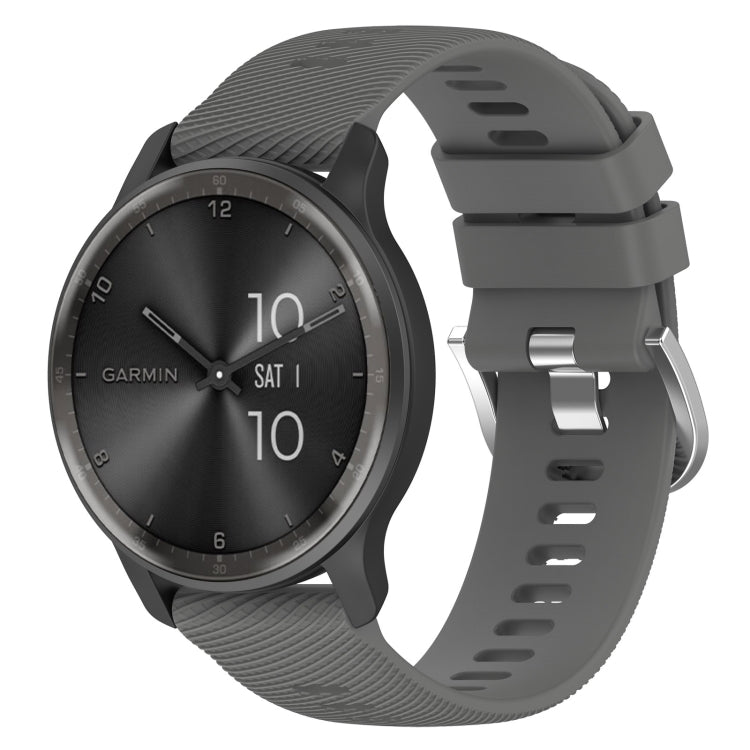 For Garmin Vivoactive3 20mm Cross Textured Solid Color Silicone Watch Band(Dark Grey) - Watch Bands by buy2fix | Online Shopping UK | buy2fix