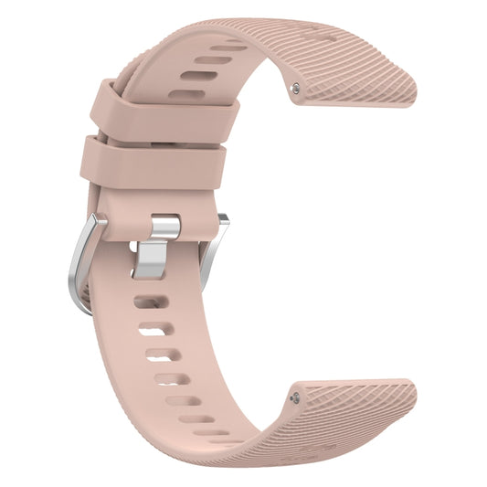 For Garmin Forerunner 245 Music 20mm Cross Textured Solid Color Silicone Watch Band(Pink) by buy2fix