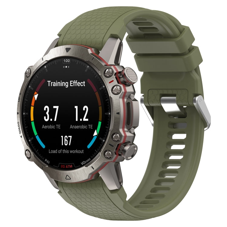 For Amazfit Falcon Dotted Steel Buckle Solid Color Silicone Watch Band(Jungle Green) - Watch Bands by buy2fix | Online Shopping UK | buy2fix