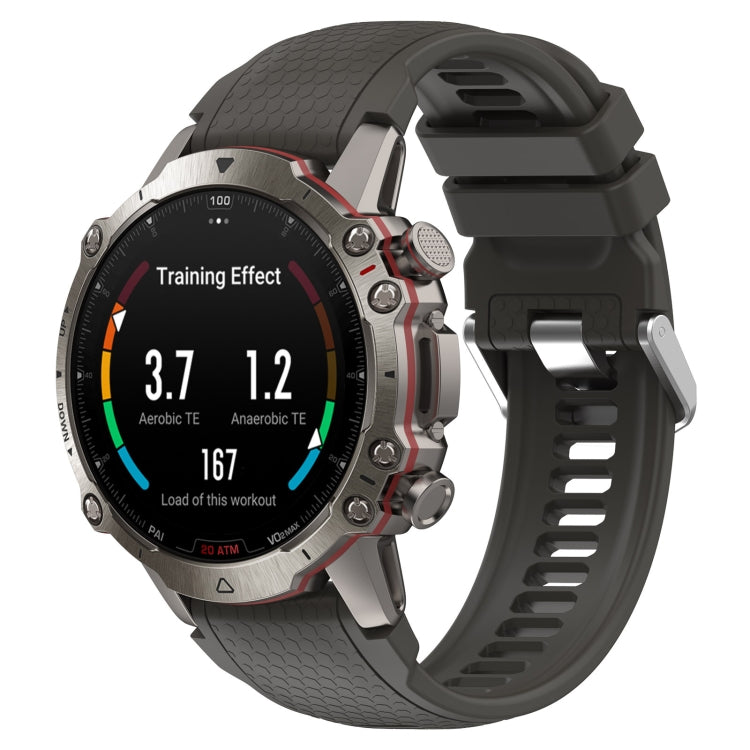 For Amazfit Falcon Dotted Steel Buckle Solid Color Silicone Watch Band(Grey) - Watch Bands by buy2fix | Online Shopping UK | buy2fix