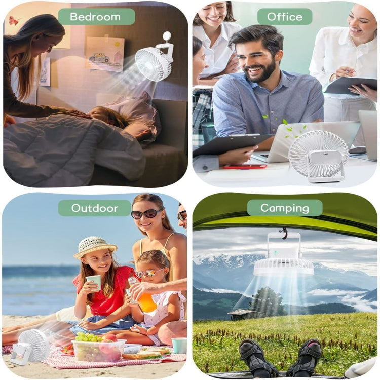 Multifunctional LED Rechargeable Outdoor Portable Tent Camping Fan(White) by buy2fix