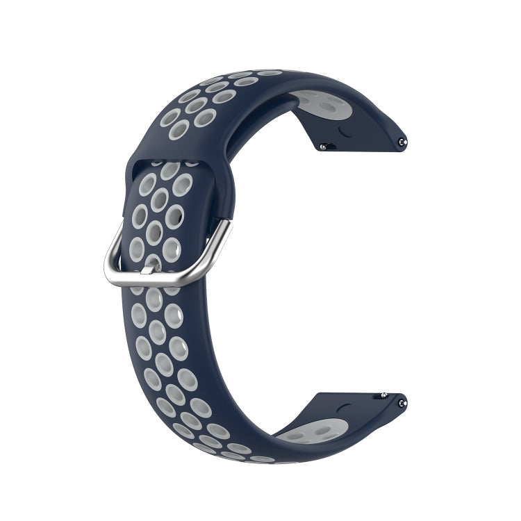 For Xiaomi MI Watch S1 Pro 22mm Perforated Breathable Sports Silicone Watch Band(Midnight Blue+Gray) - Watch Bands by buy2fix | Online Shopping UK | buy2fix