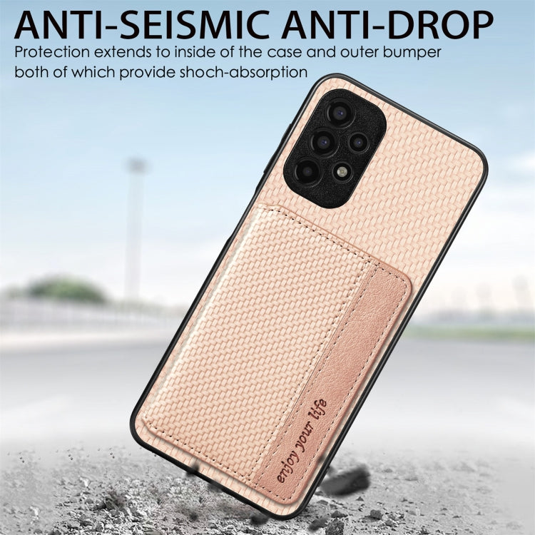 For Samsung Galaxy A13 4G Carbon Fiber Magnetic Card Wallet Bag Phone Case(Green) by buy2fix