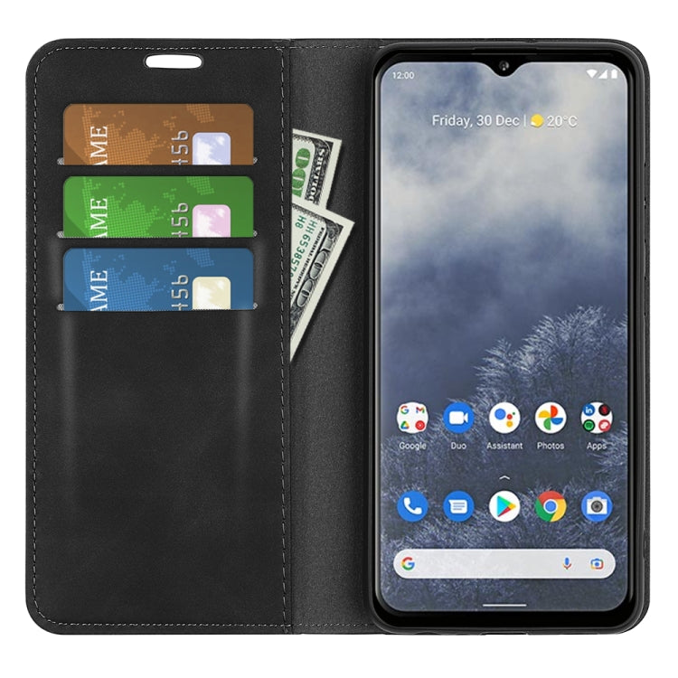 For Nokia G60 5G Retro-skin Magnetic Suction Leather Phone Case(Black) - Nokia Cases by buy2fix | Online Shopping UK | buy2fix